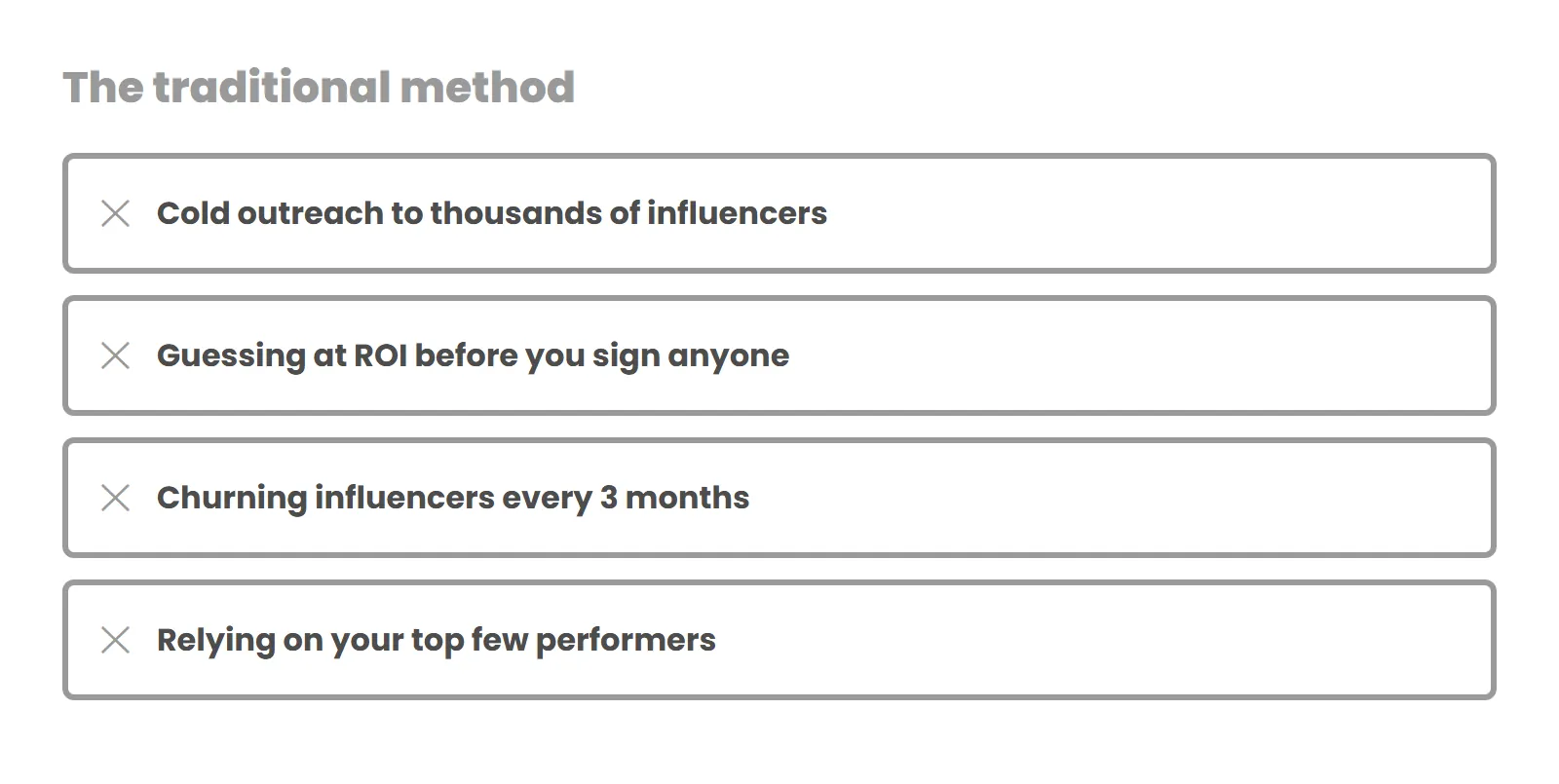 The traditional method of influencer marketing