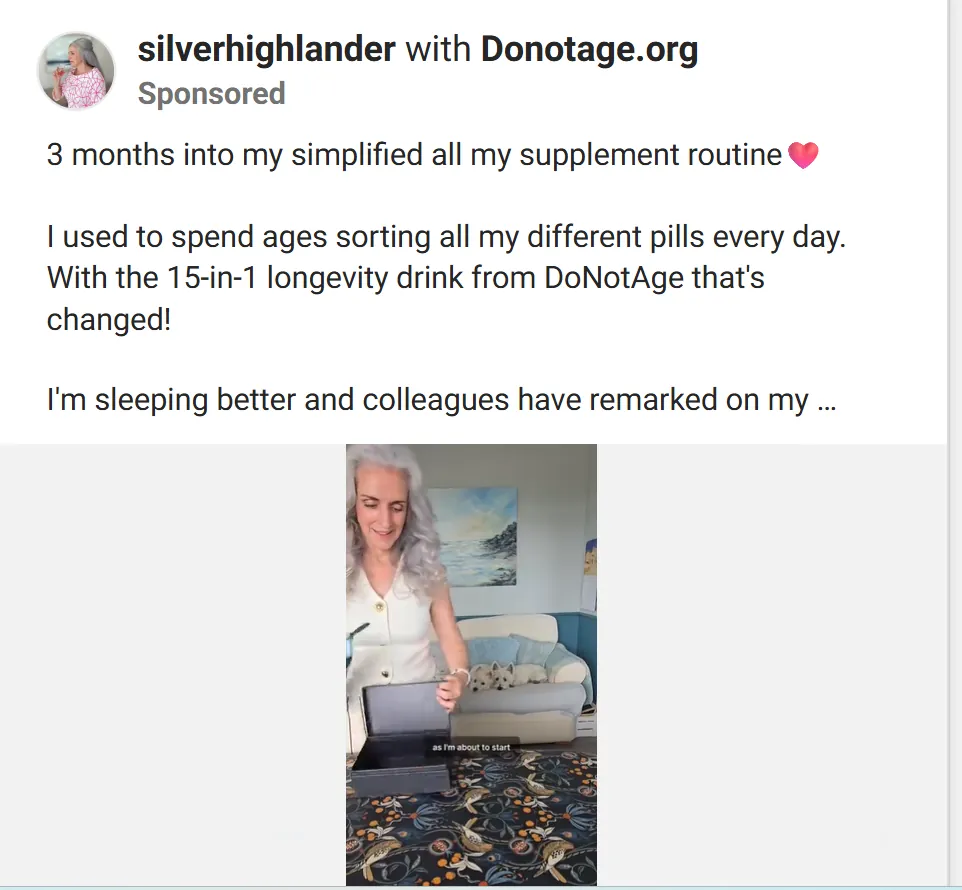 A sponsored ad aimed at an older audience
