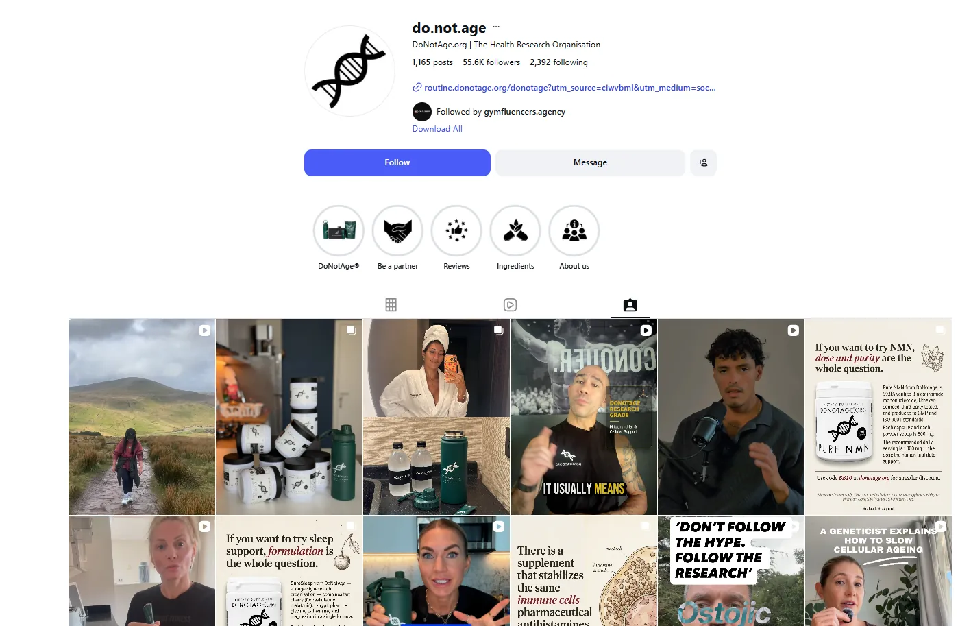 DoNotAge's Instagram profile