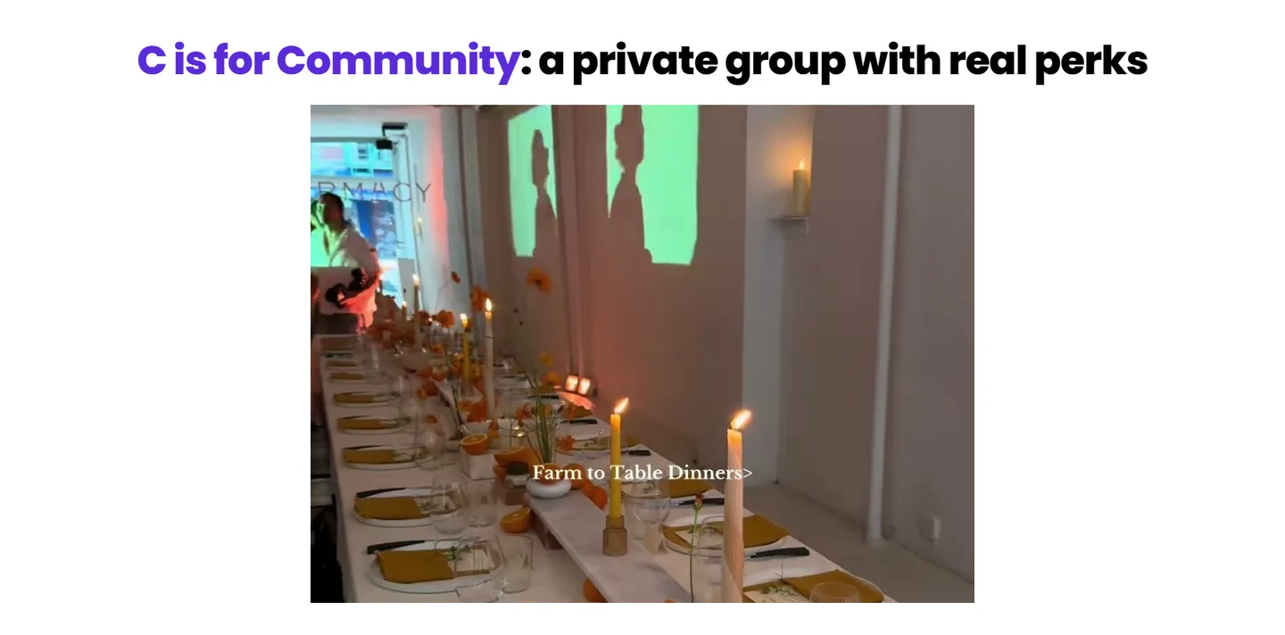 C is for Community: a private group with real perks