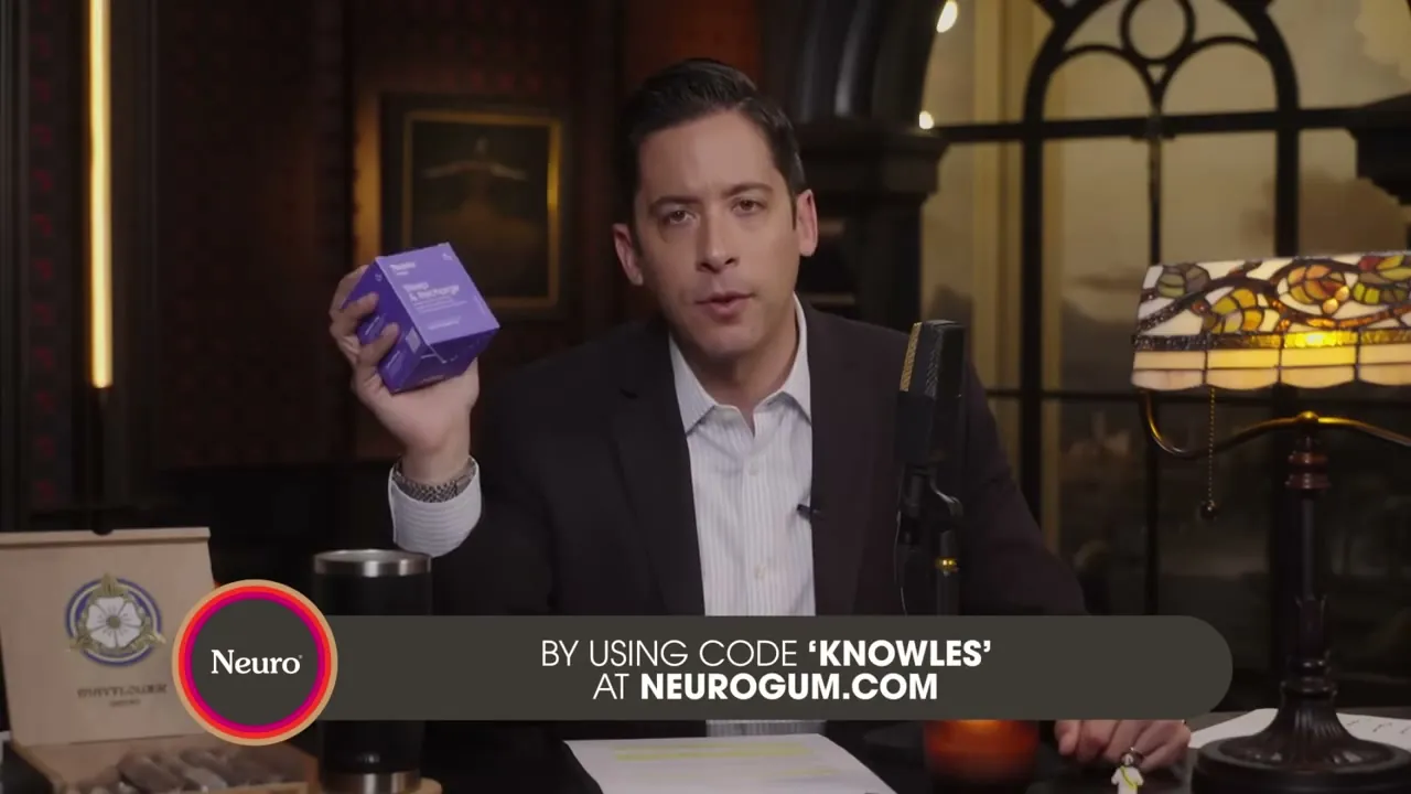 Michael Knowles holds a NeuroGum pack in his sponsor read