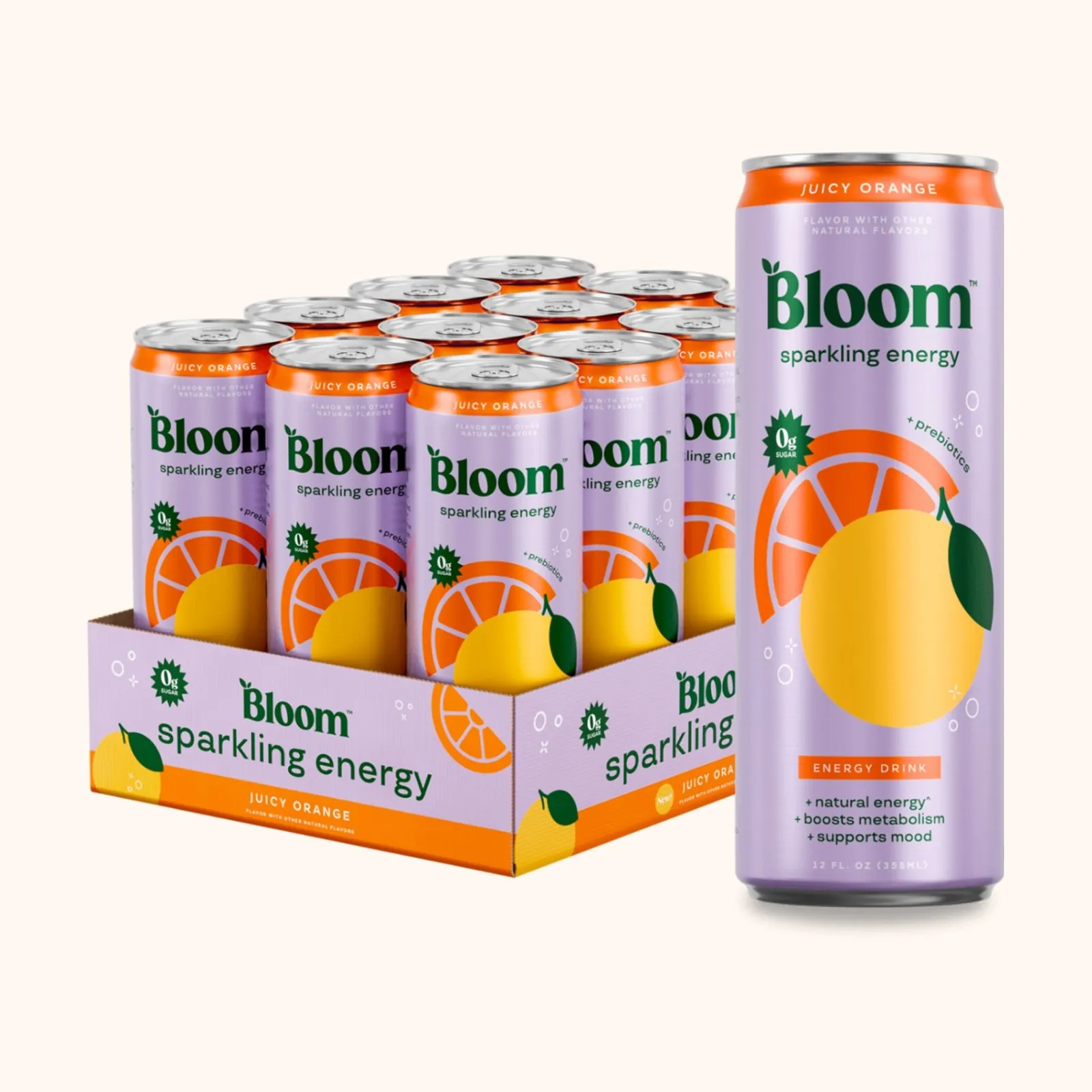 Bloom's sparkling energy drink product page (bloomnu.com)
