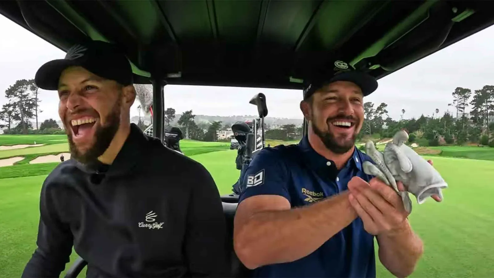 Bryson DeChambeau and Steph Curry in the Break 50 video (Golf.com)