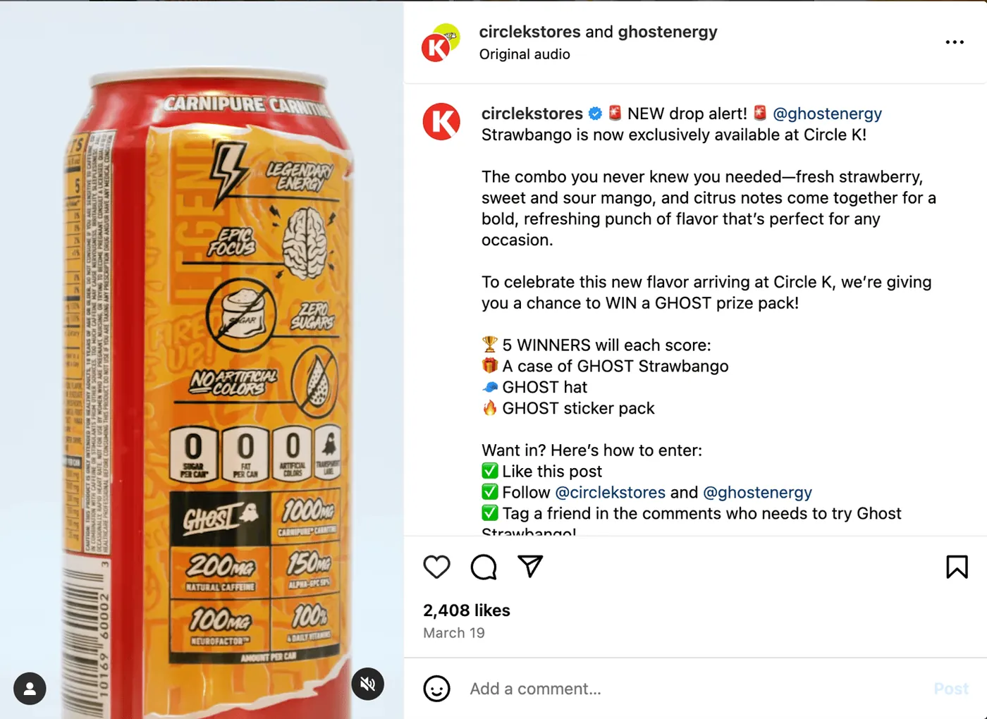GHOST Strawbango Circle K retail activation