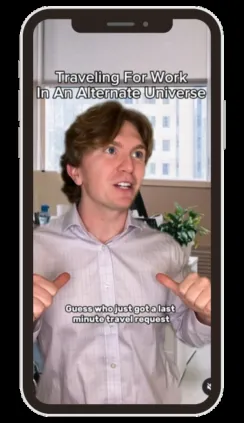 Fenti Fried Chicken's Instagram Reel for Engine, a business traveler meltdown skit