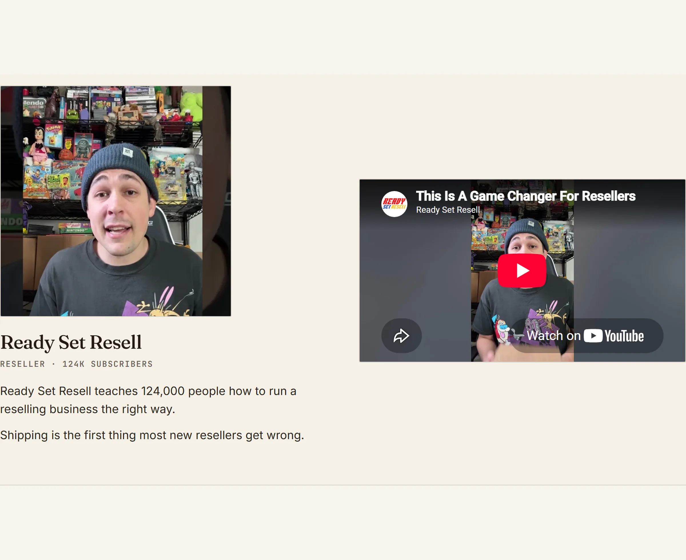The creator pitch we built for Shippo, as it is live today, slide 8