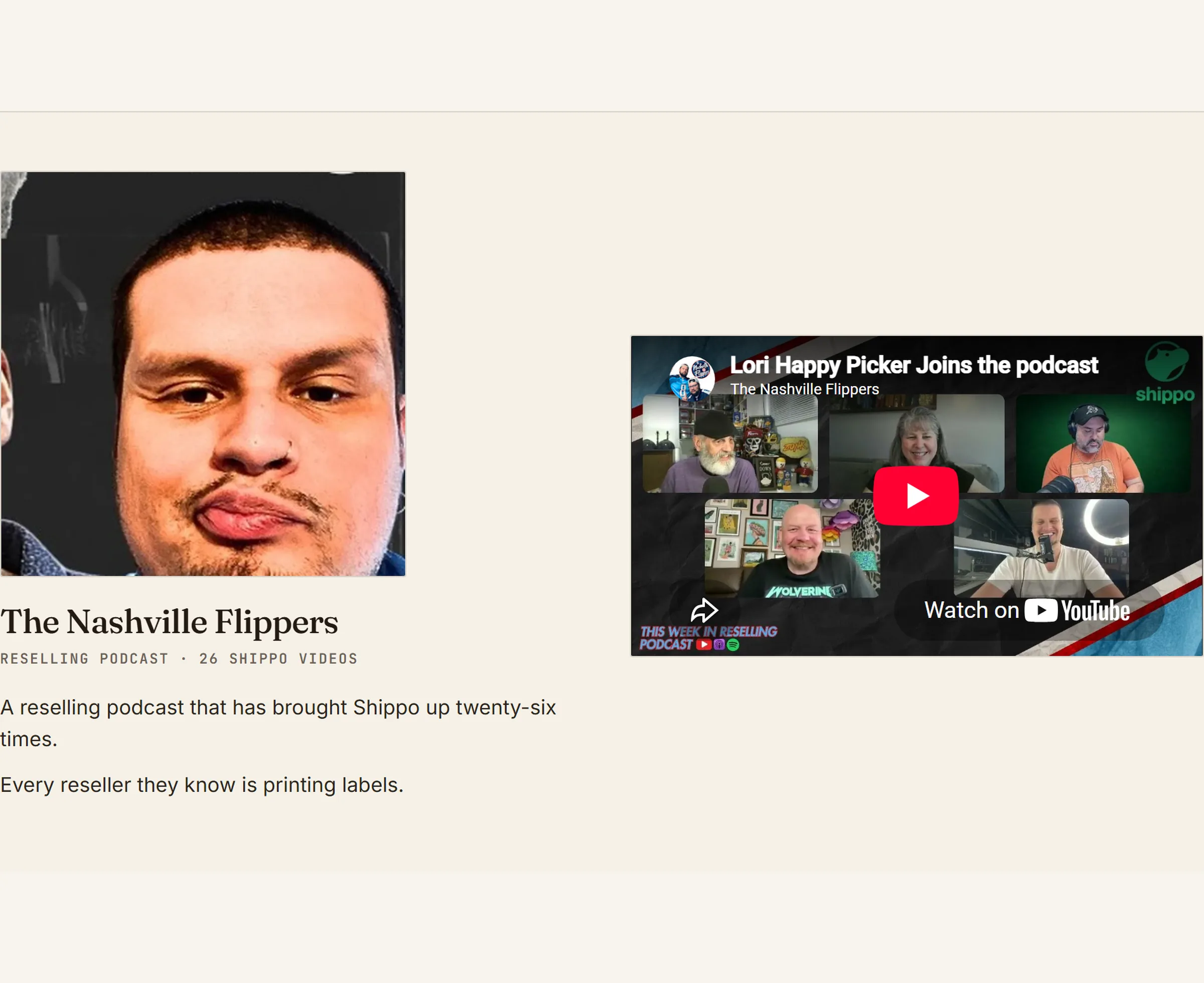 The creator pitch we built for Shippo, as it is live today, slide 15
