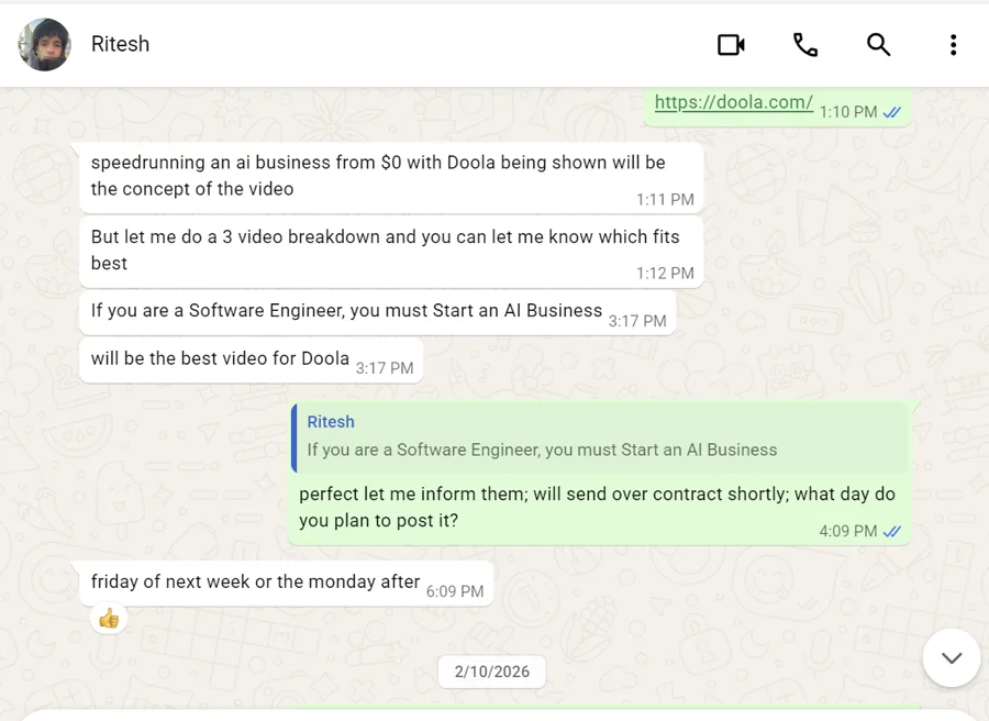 The thread where Ritesh comes up with the idea and picks the title and the brand says yes, all on the same day