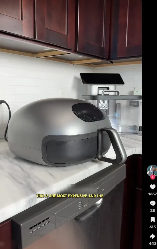 The Dome 2 on a counter, filmed on a phone