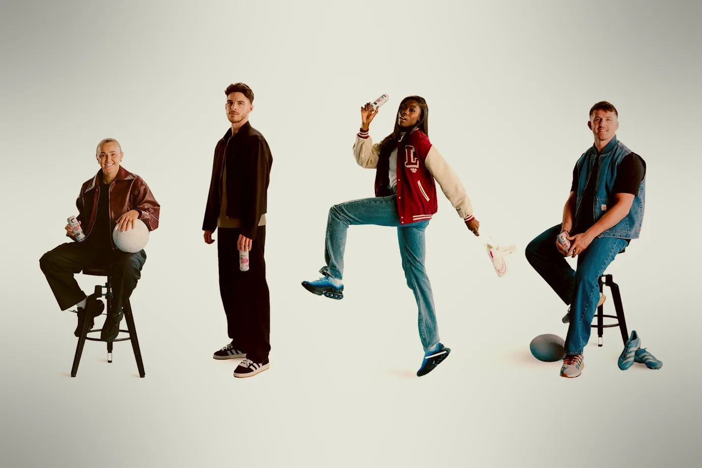 Celsius&rsquo;s four U.K. ambassadors holding cans