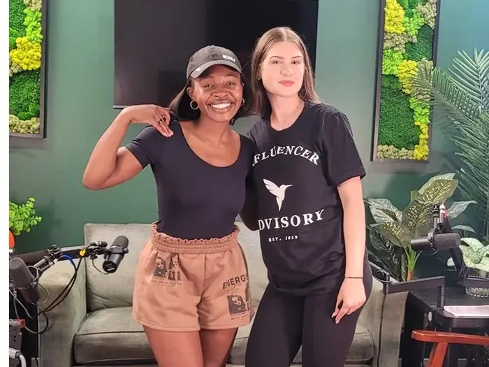 Alice with a guest on The Brand Growth Podcast