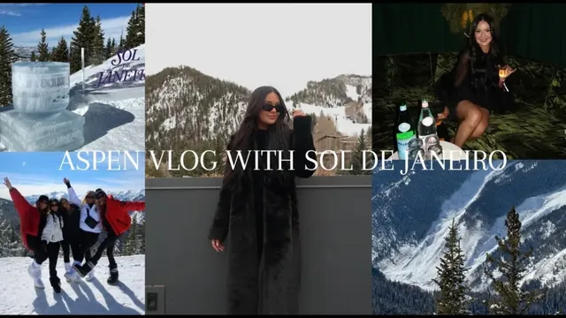 A creator’s Aspen vlog cover with Sol de Janeiro
