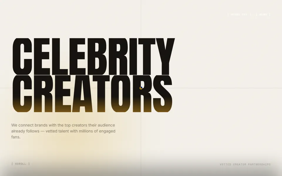 The Celebrity Creators homepage