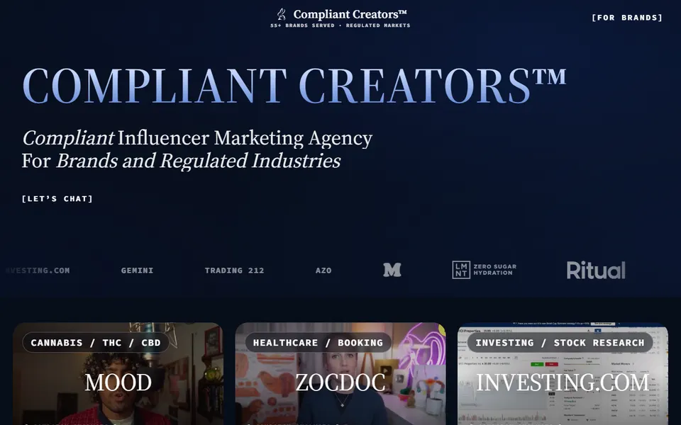 The Compliant Creators homepage