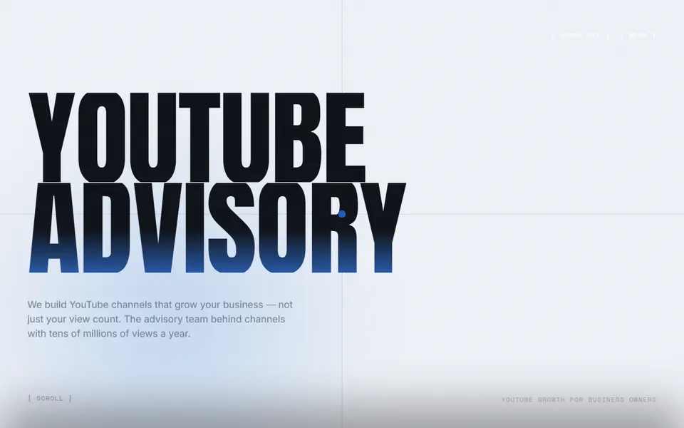 The YouTube Advisor homepage