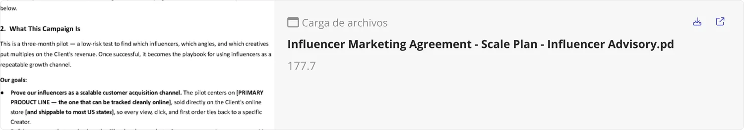 Influencer Marketing Agreement, Scale Plan, contract template PDF