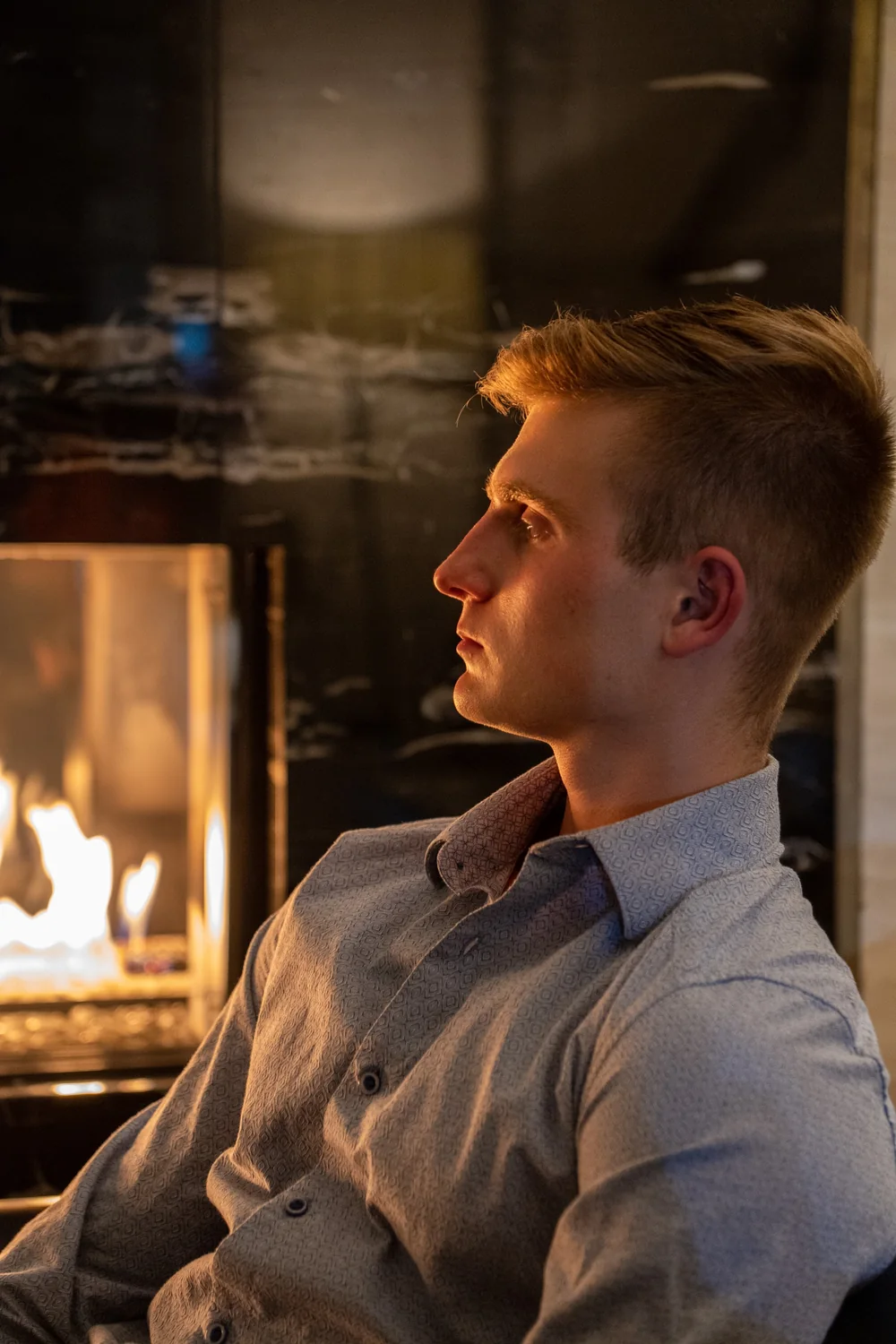 Dennis by the fire